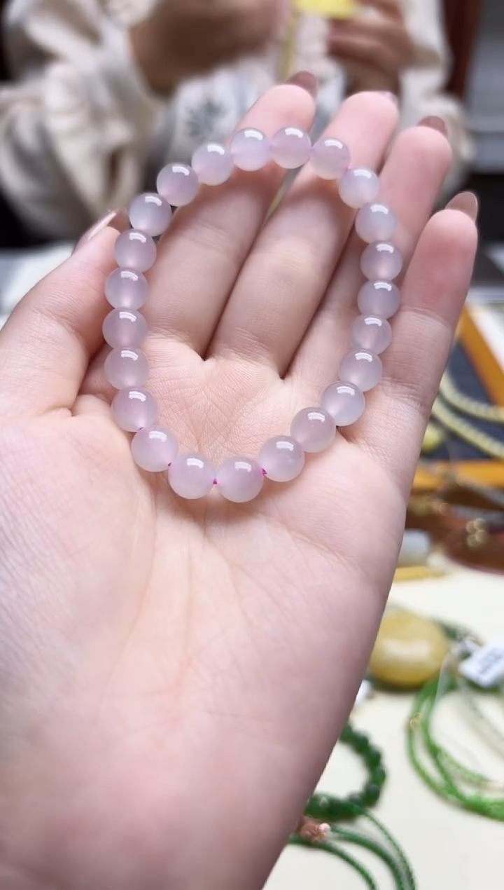 未镶嵌和田玉挂件藕粉手串ZD
