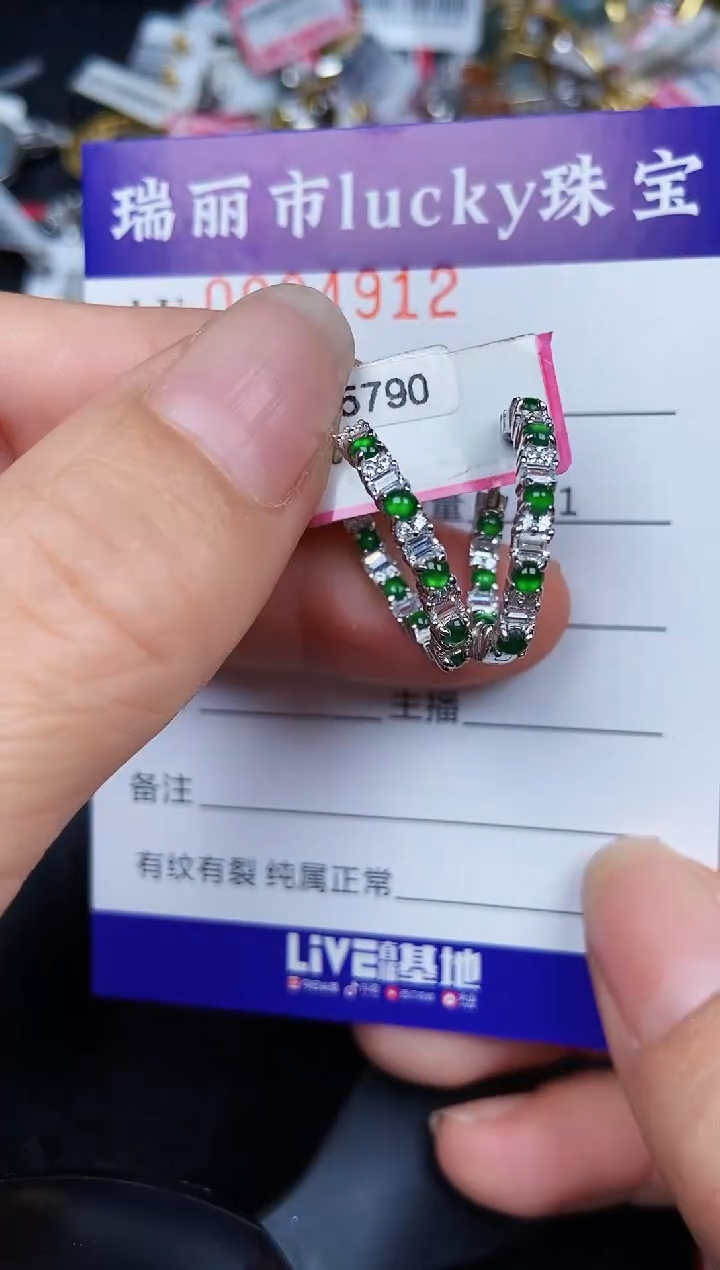 翡翠银S925镶嵌颈饰4912