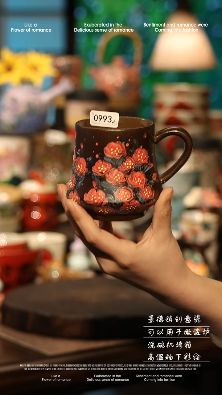 陶瓷景德镇高温釉下彩手工手绘款式@A0993@