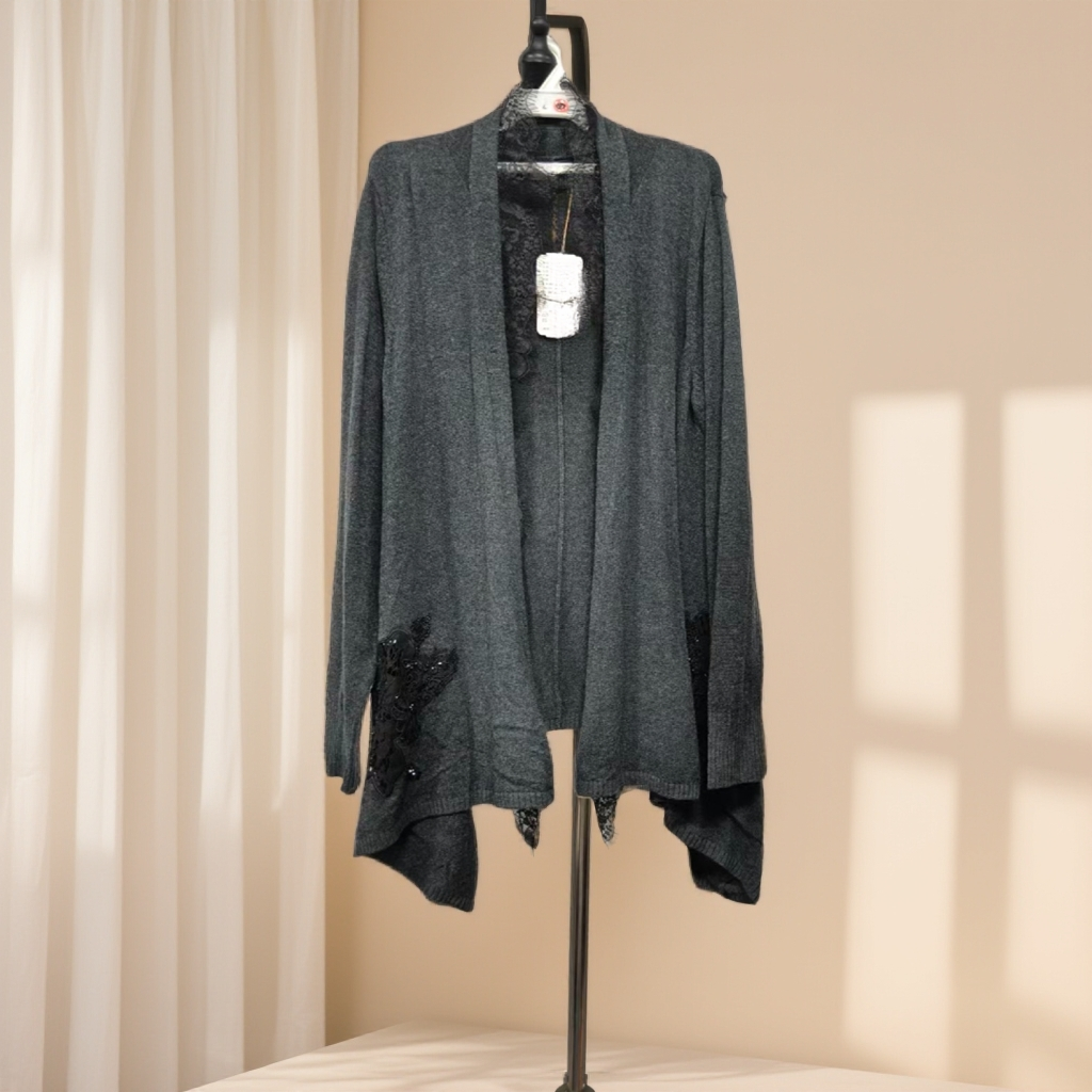 秋季不规则下摆慵懒针织开衫C890上衣针织衫百搭毛衣