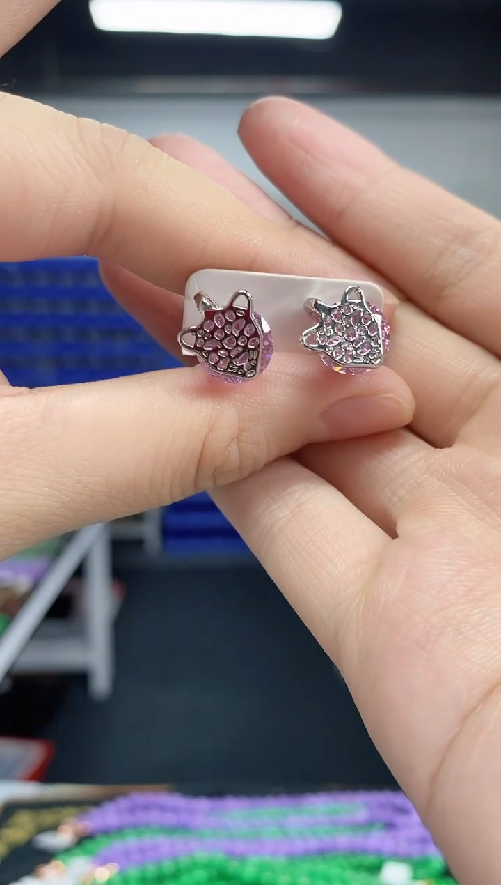 未镶嵌耳饰托帕石闪购链接 多样性发其一颜色微差