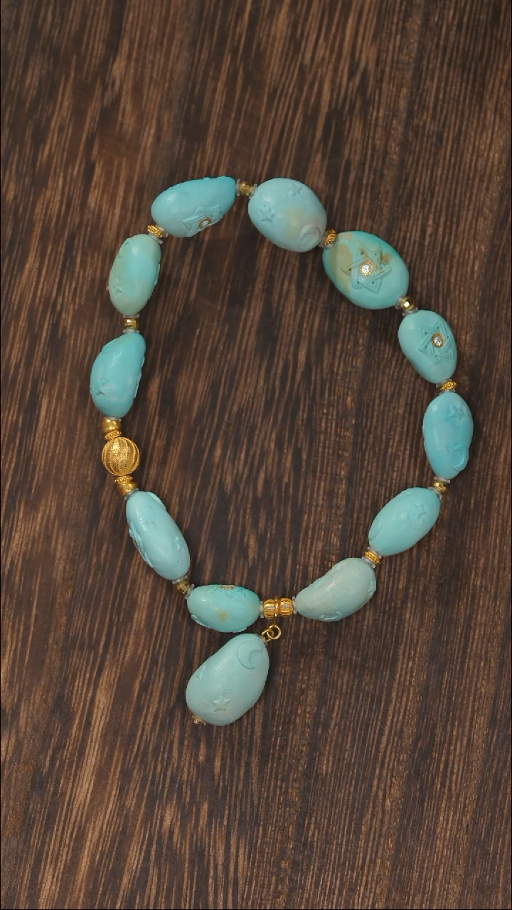 【闪购商品】绿松石手链18K金镶嵌1