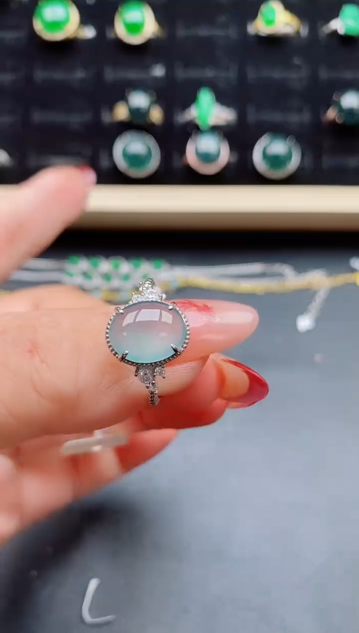 【闪购商品】翡翠戒指银S925镶嵌21321