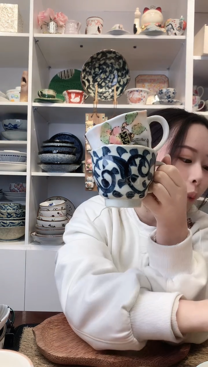 陶瓷粗陶马克杯两支