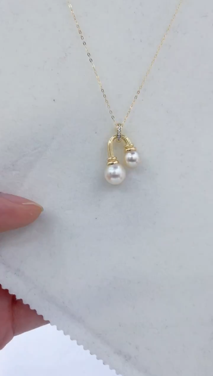 颈饰银S925镶嵌海水珍珠 