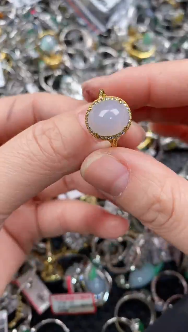 银S925镶嵌戒指翡翠4444              3