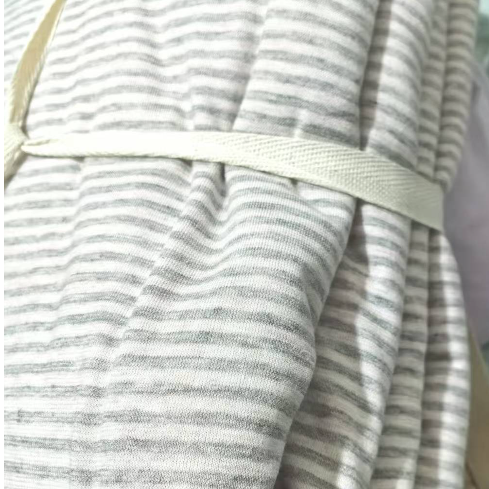 天竺棉条纹纯色AB面被套针织2x2.3米双人被套简约柔软纯棉被套