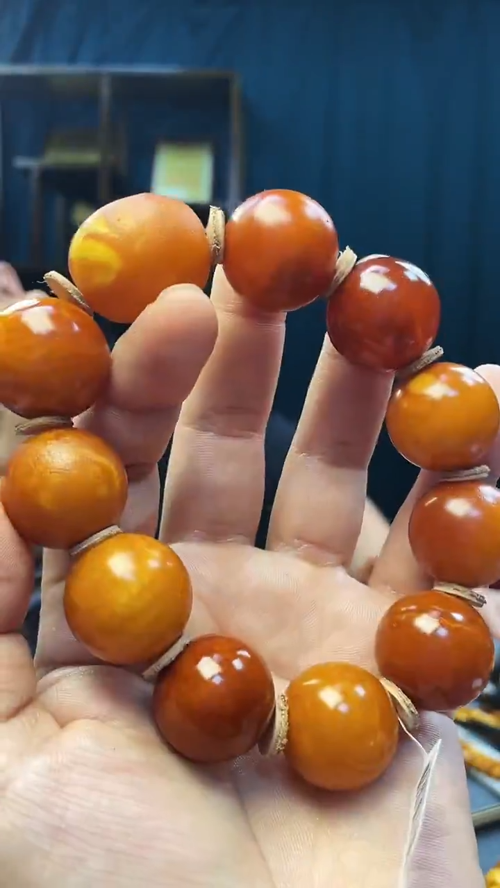 手串琥珀未镶嵌蜜蜡圆珠手串