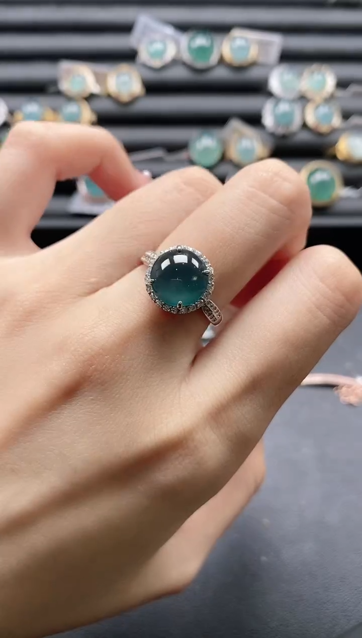 【闪购商品】翡翠戒指银S925镶嵌11111