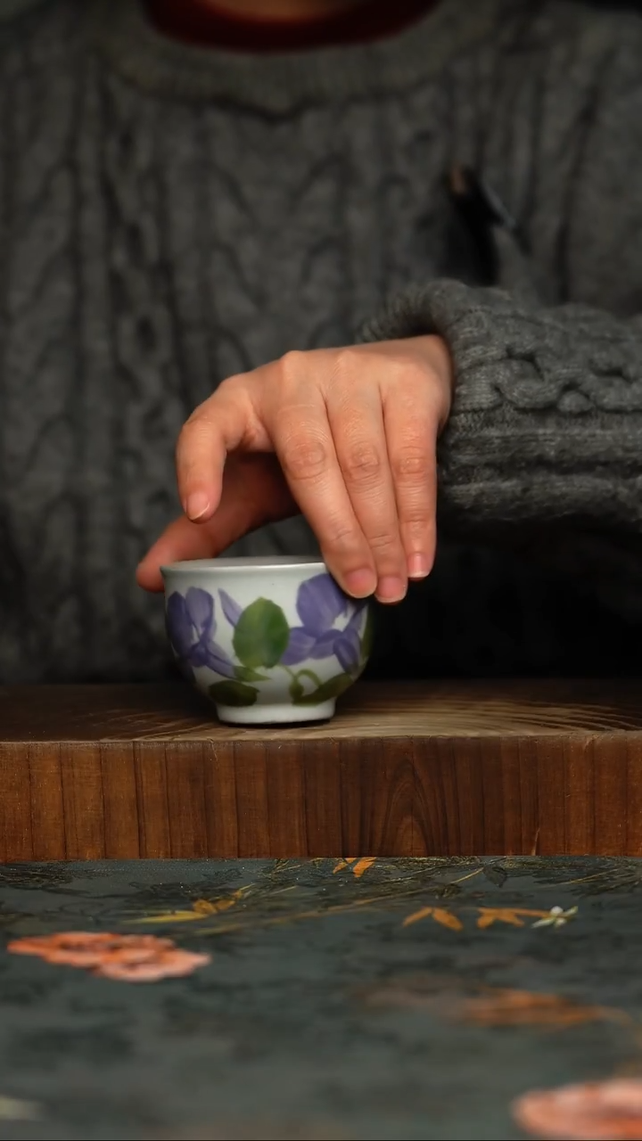 瓷片手工手绘釉下彩同款