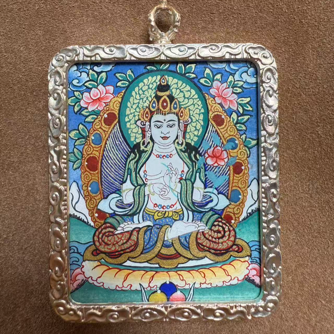 热贡纯手绘唐卡吊坠 大势至