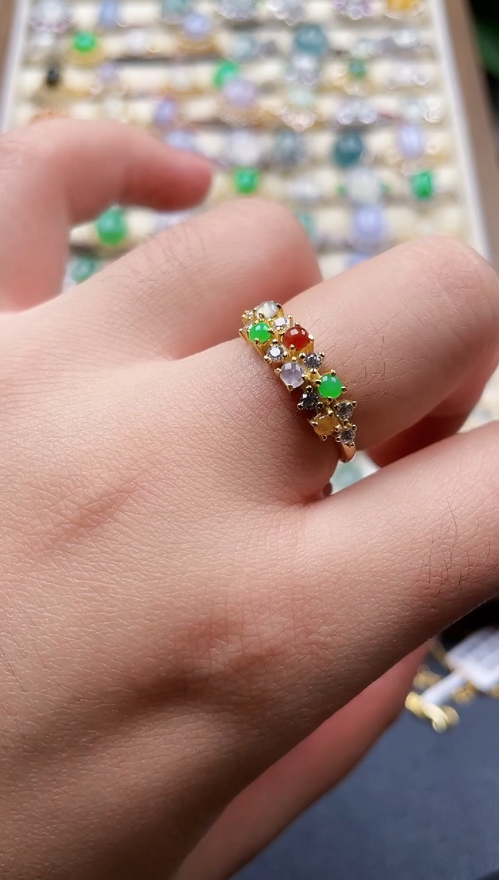 银S925镶嵌戒指翡翠236