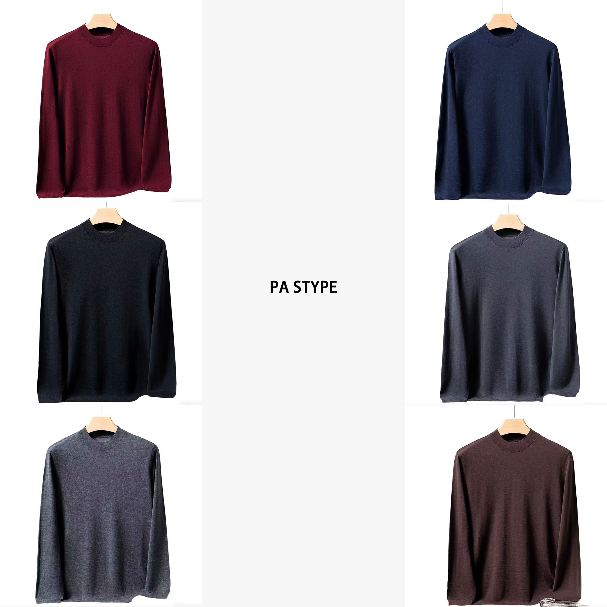 PA STYPE 【可机洗】新澳1oo精纺羊毛圆领男装套头针织衫 ZZ-90618