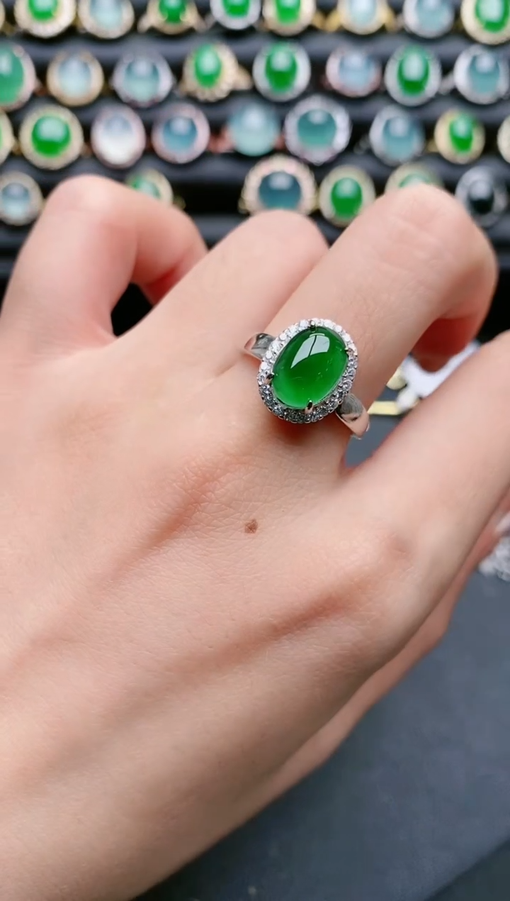 【闪购商品】翡翠戒指银S925镶嵌11111111