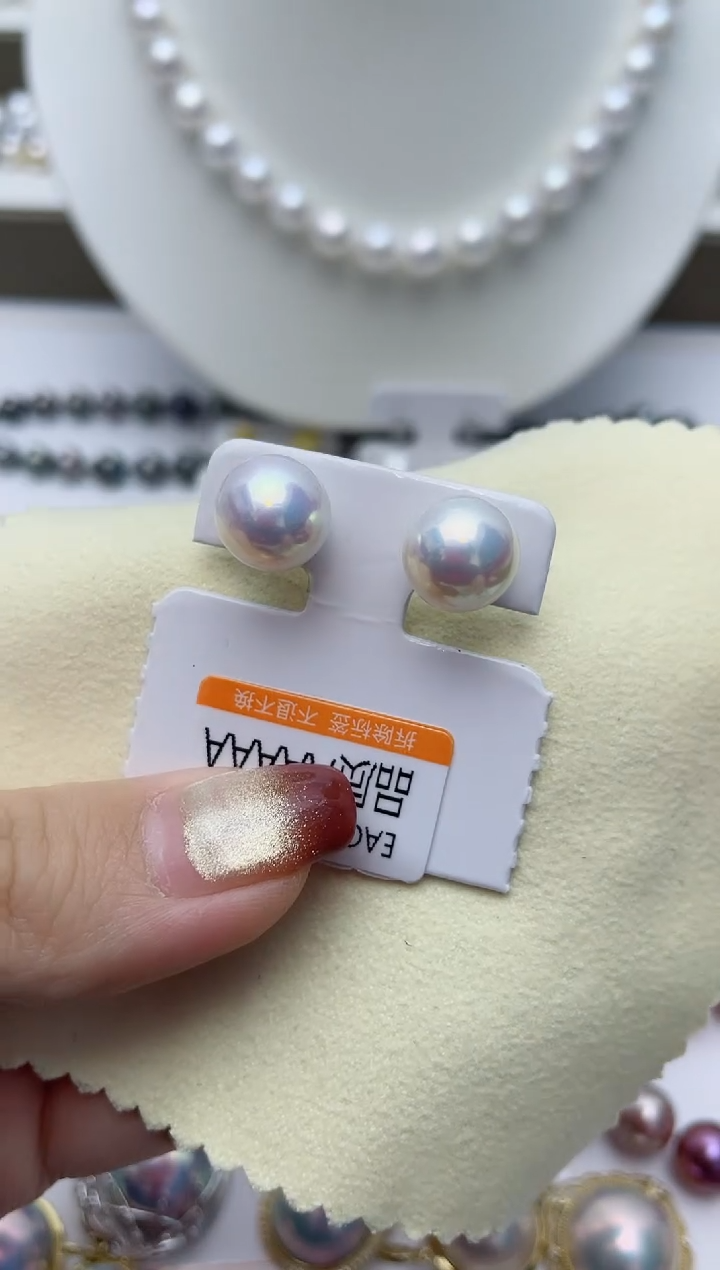 【闪购商品】淡水珍珠耳饰18K金镶嵌W31