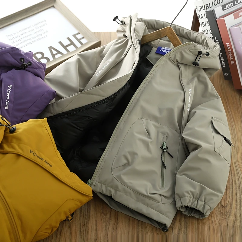 男童棉服外套2025冬季新款儿童棉衣加厚防风冬装中大童连帽棉袄潮