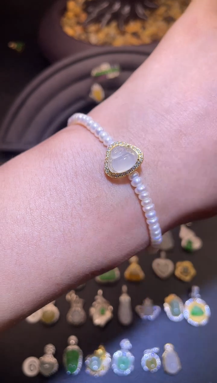 吊坠(不含链)银S925镶嵌翡翠1