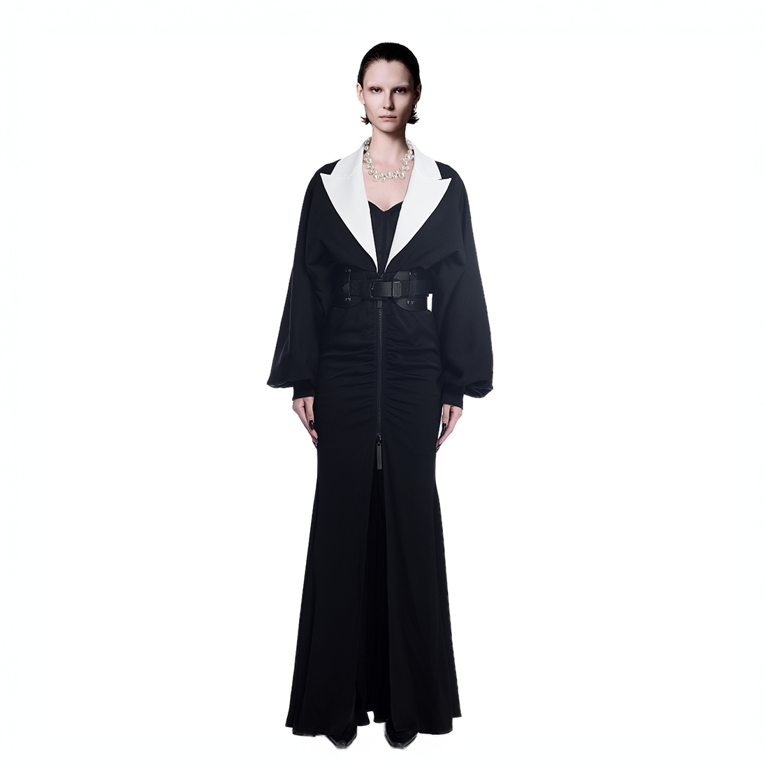 KUNSWEAR/琨丝薇尔 louise zhao 拼接西装高级感连衣裙 632001051