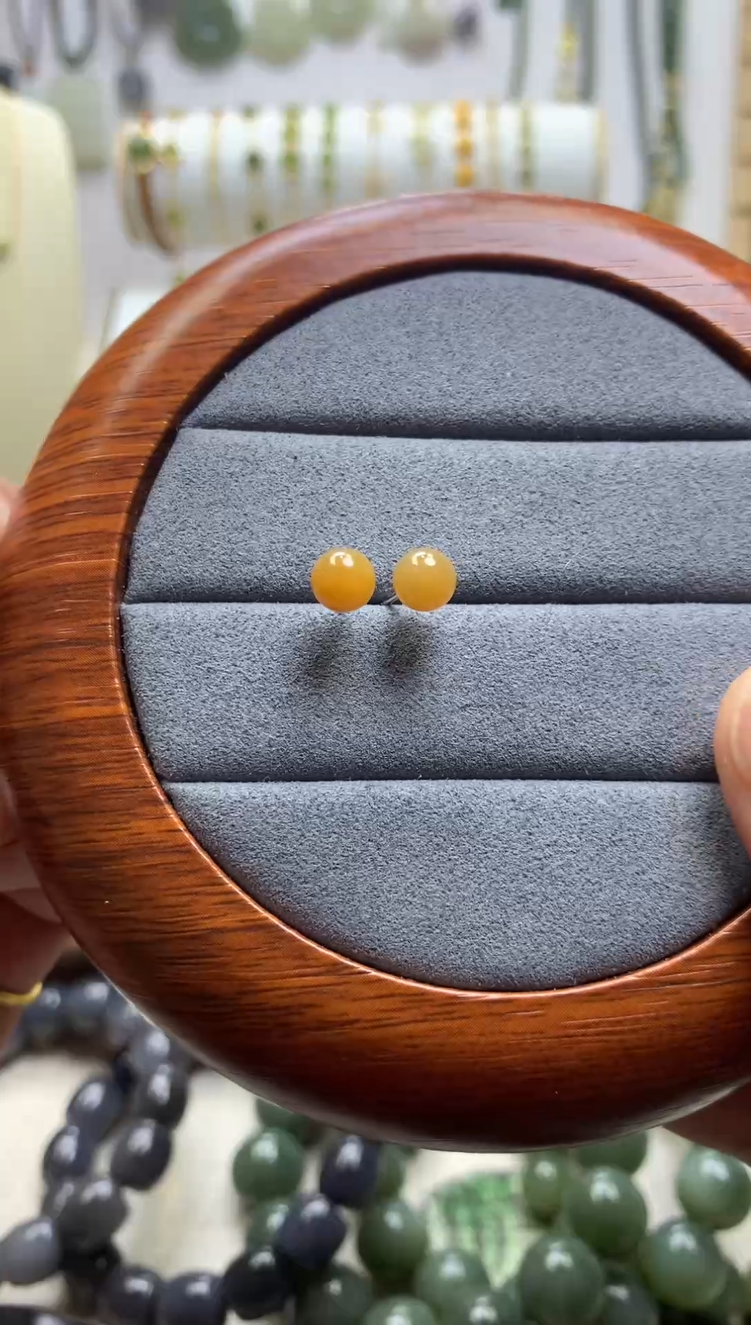 【闪购商品】和田玉耳饰未镶嵌黄金糖卡6M银925