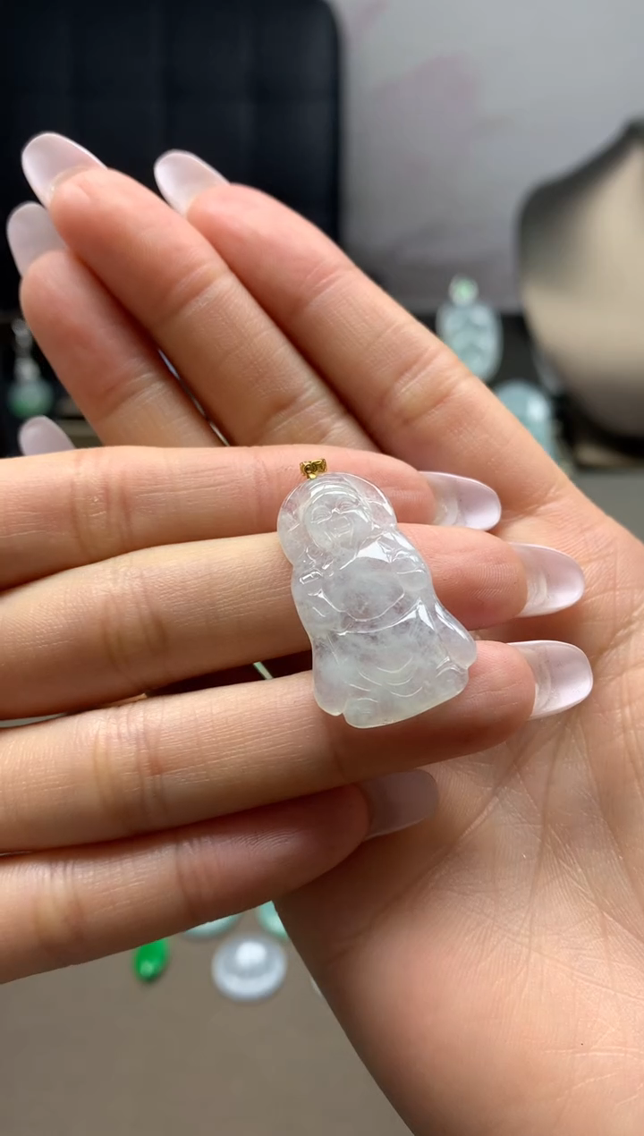 【闪购商品】翡翠吊坠(不含链)18K金镶嵌挂件