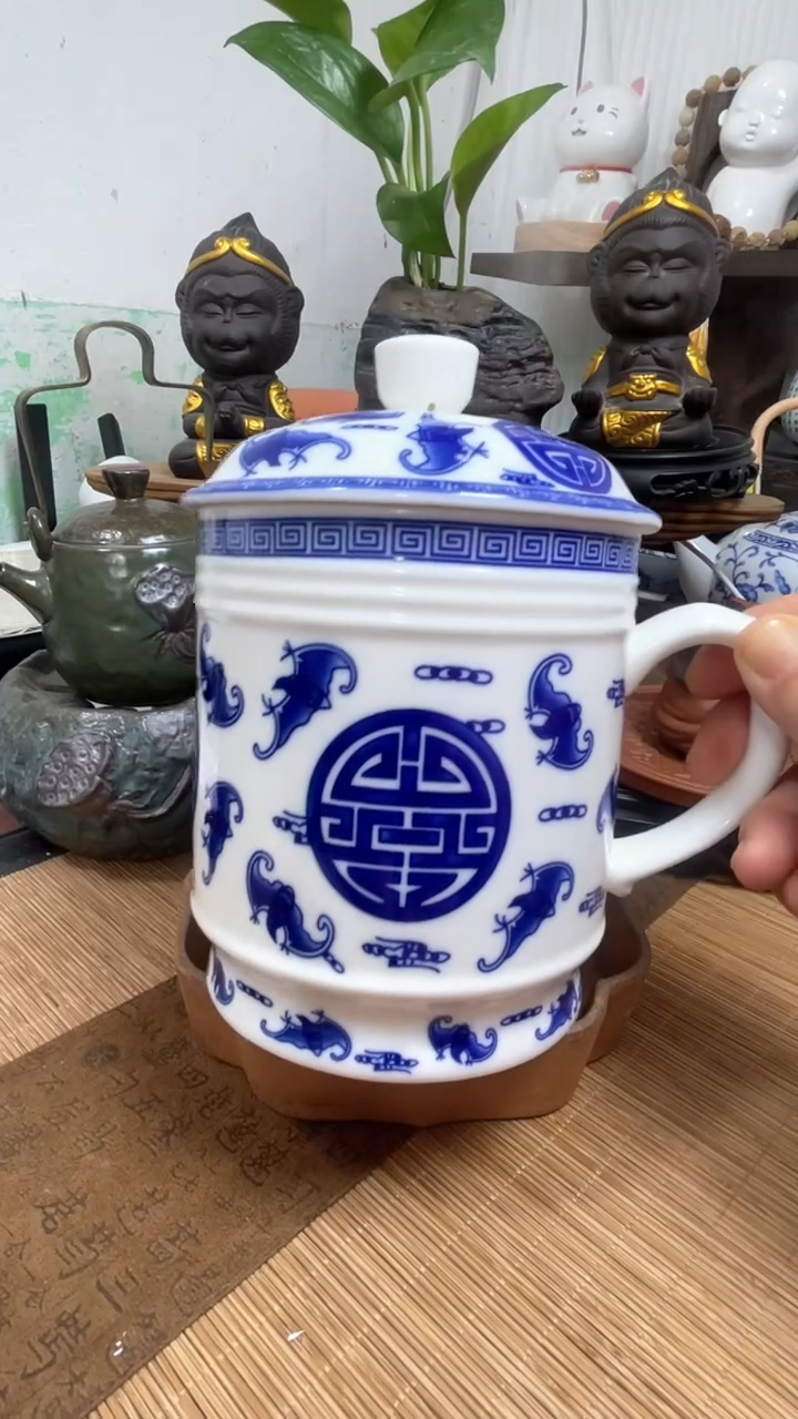 青花万寿杯900毫升