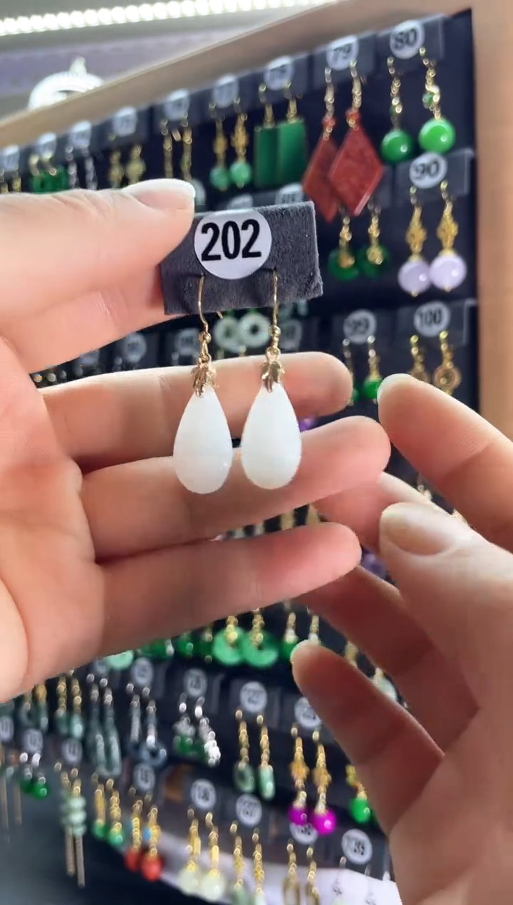 【闪购商品】和田玉耳饰银S925镶嵌202