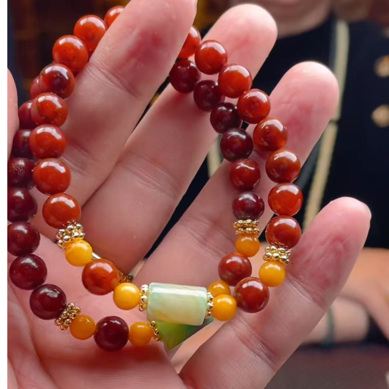 【玉经纶】182284/HQ9-蜜蜡手串-多样性发其一