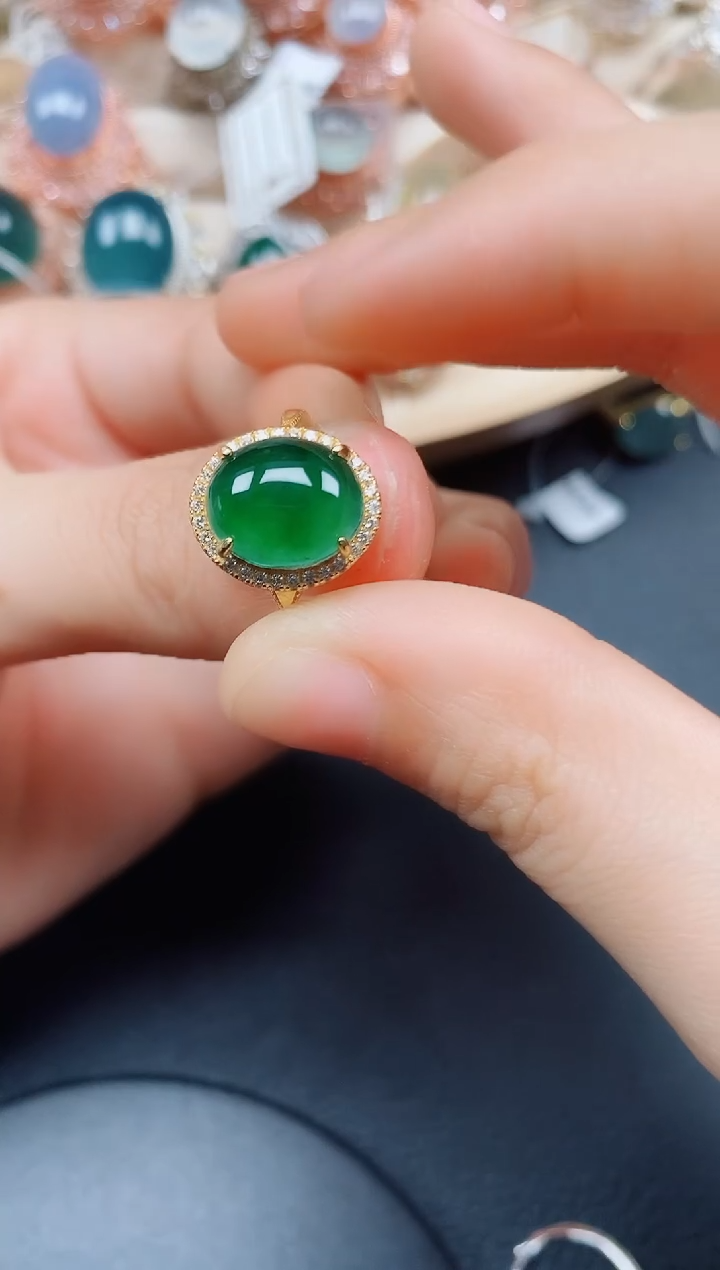 【闪购商品】翡翠戒指银S925镶嵌翡翠