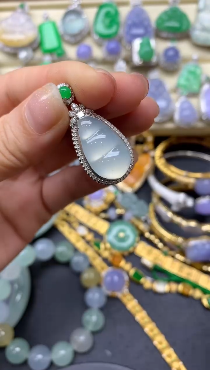 【闪购商品】翡翠颈饰18K金镶嵌421中国好珍宝1