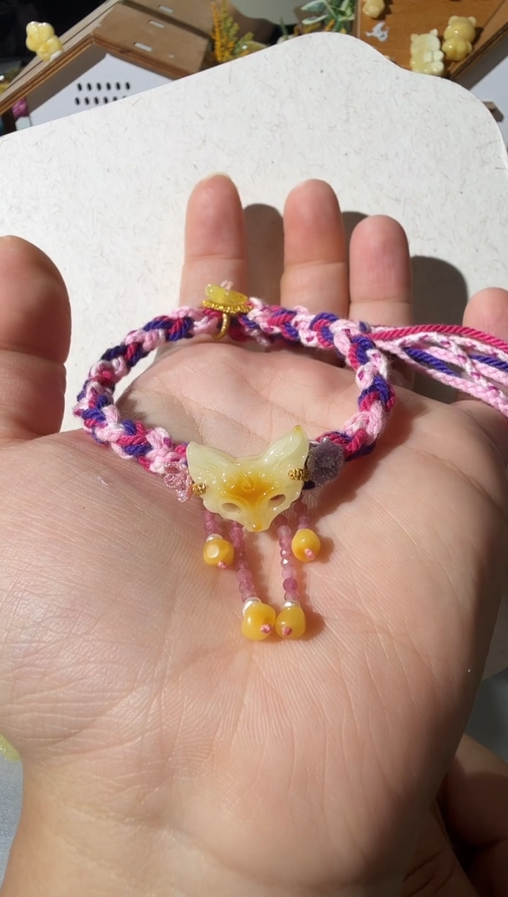 手链蜜蜡未镶嵌蜜蜡小美狐手链
