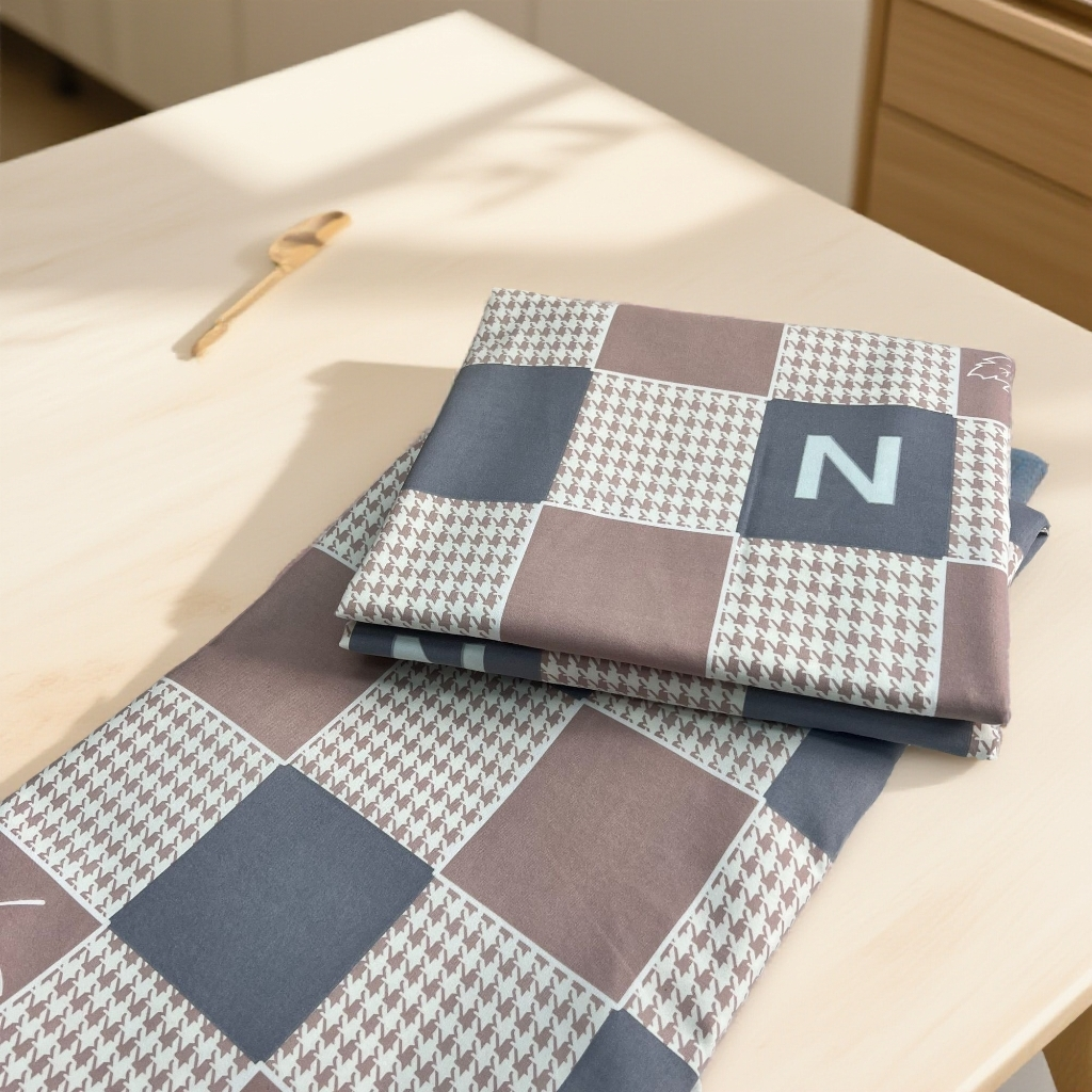 亲肤被罩--千鸟枫叶高端高档上档次可机洗水洗不掉色柔软舒适