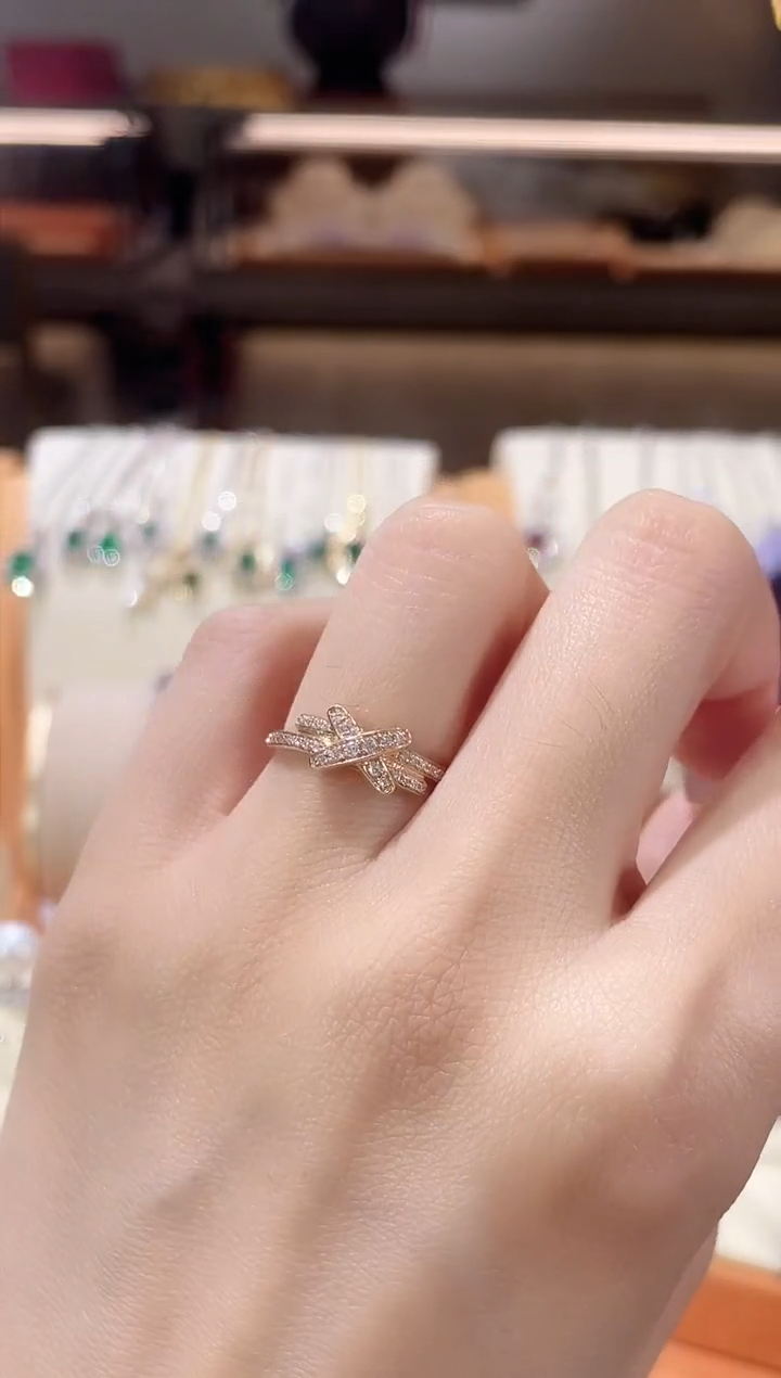 【闪购商品】钻石戒指/指环18K金镶嵌12圈口