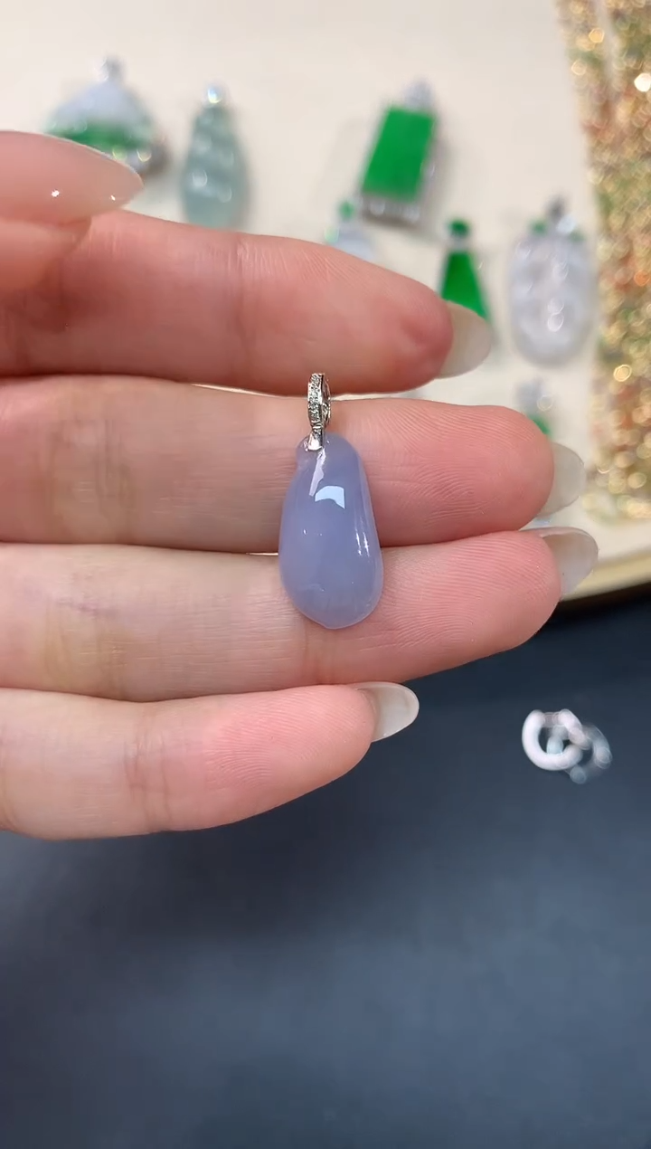 【闪购商品】翡翠吊坠(不含链)18K金镶嵌A240|1280