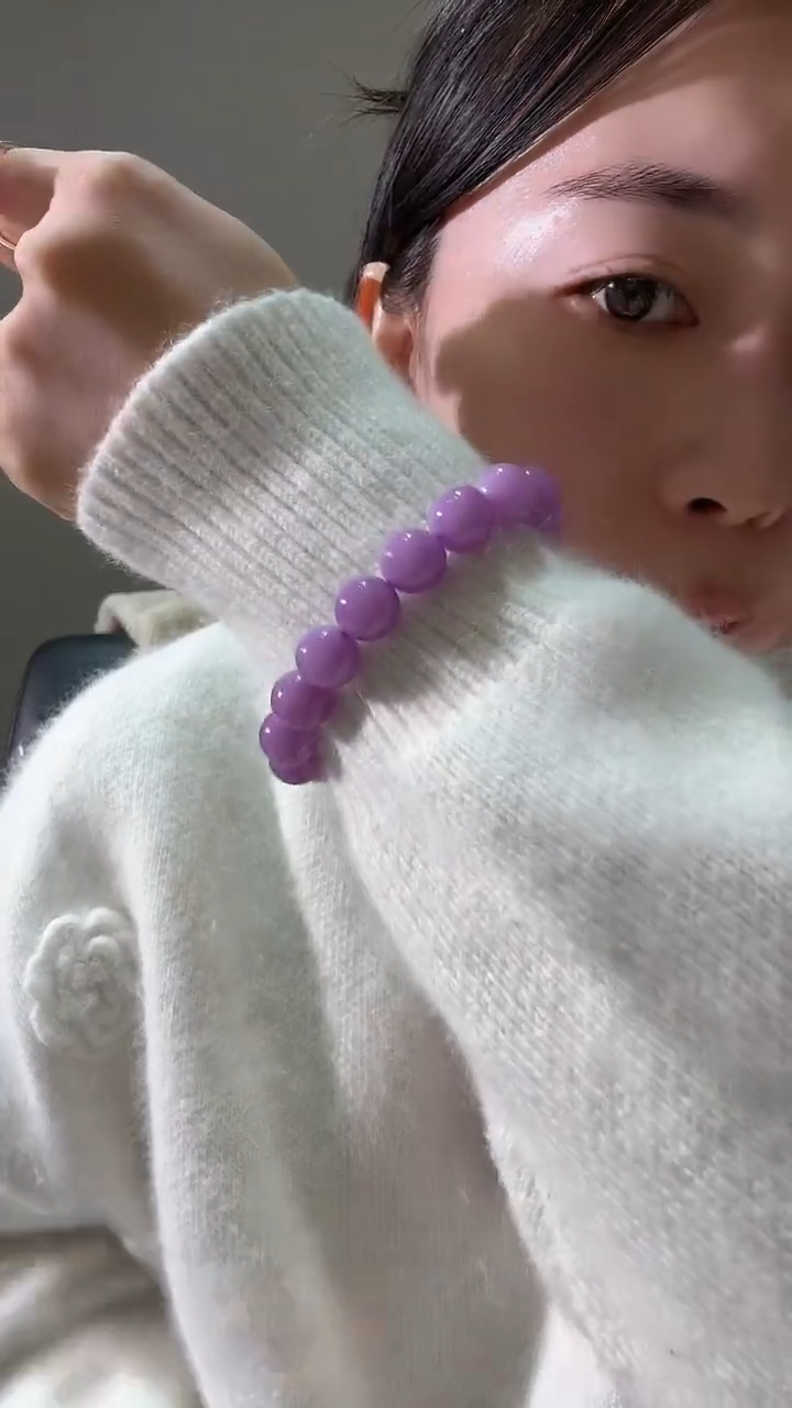 颈饰未镶嵌翡翠紫12串