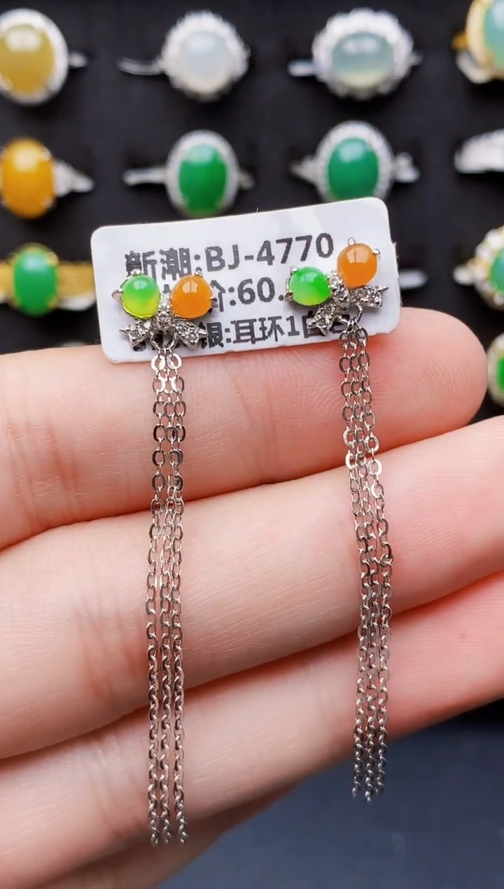 银S925镶嵌戒指翡翠9059