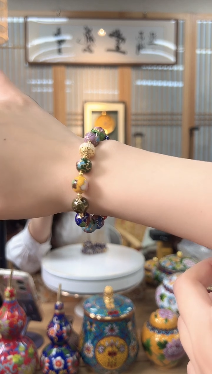【闪购商品】雍某宫同款景泰蓝手串10号七彩