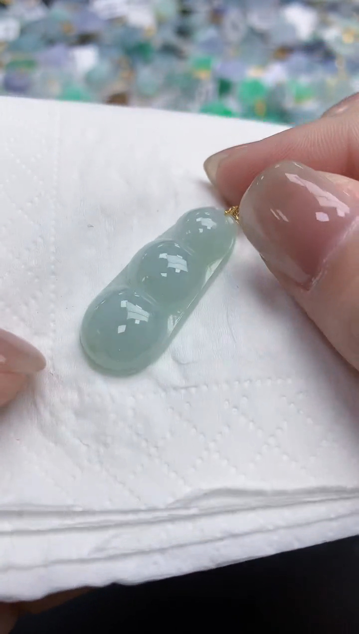 【闪购商品】翡翠颈饰18K金镶嵌天然缅甸翡翠A货