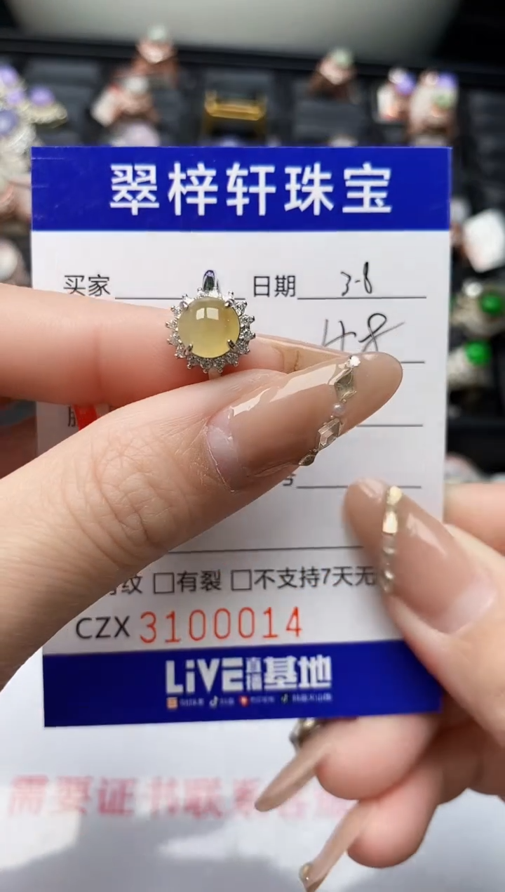 【闪购商品】翡翠戒指银S925镶嵌/0014