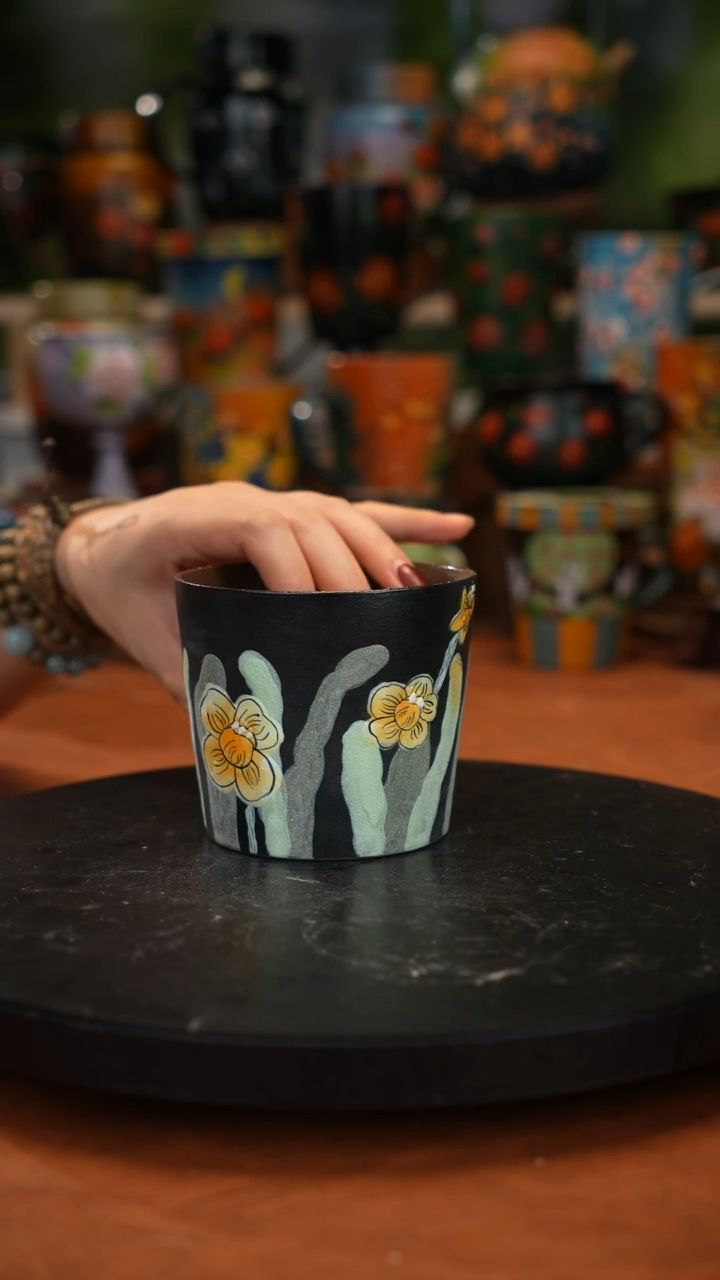 紫砂油画釉下 彩手绘