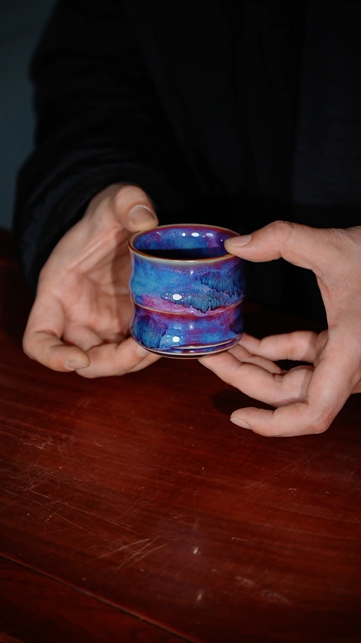 【闪购商品】99-1竹节杯（翟群星云釉）