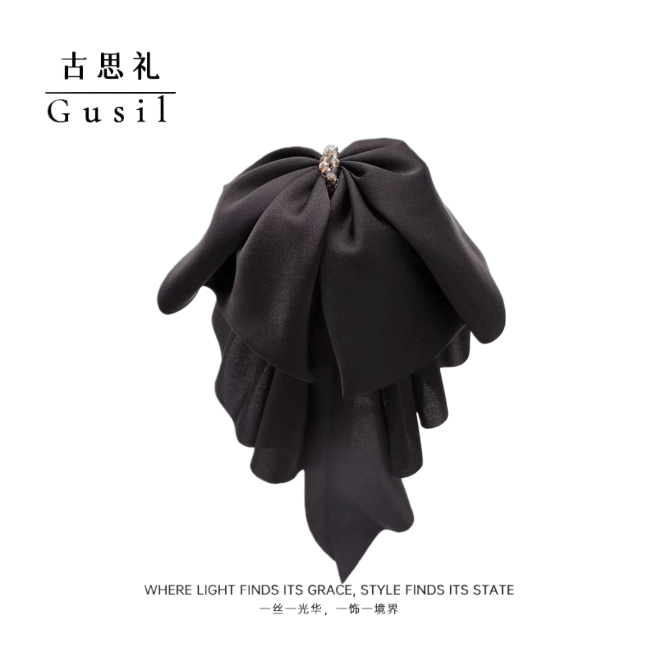 精致简约显发量黑色马尾夹GS8726