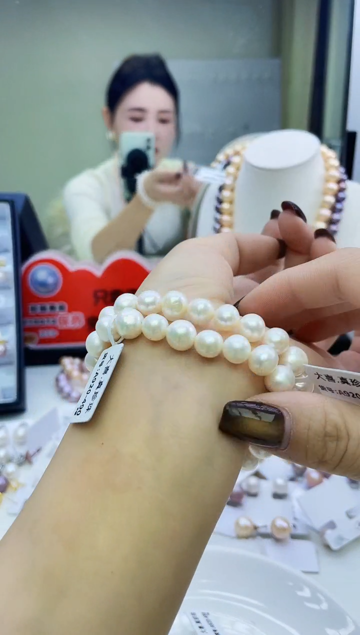 未镶嵌手链淡水珍珠白色系 