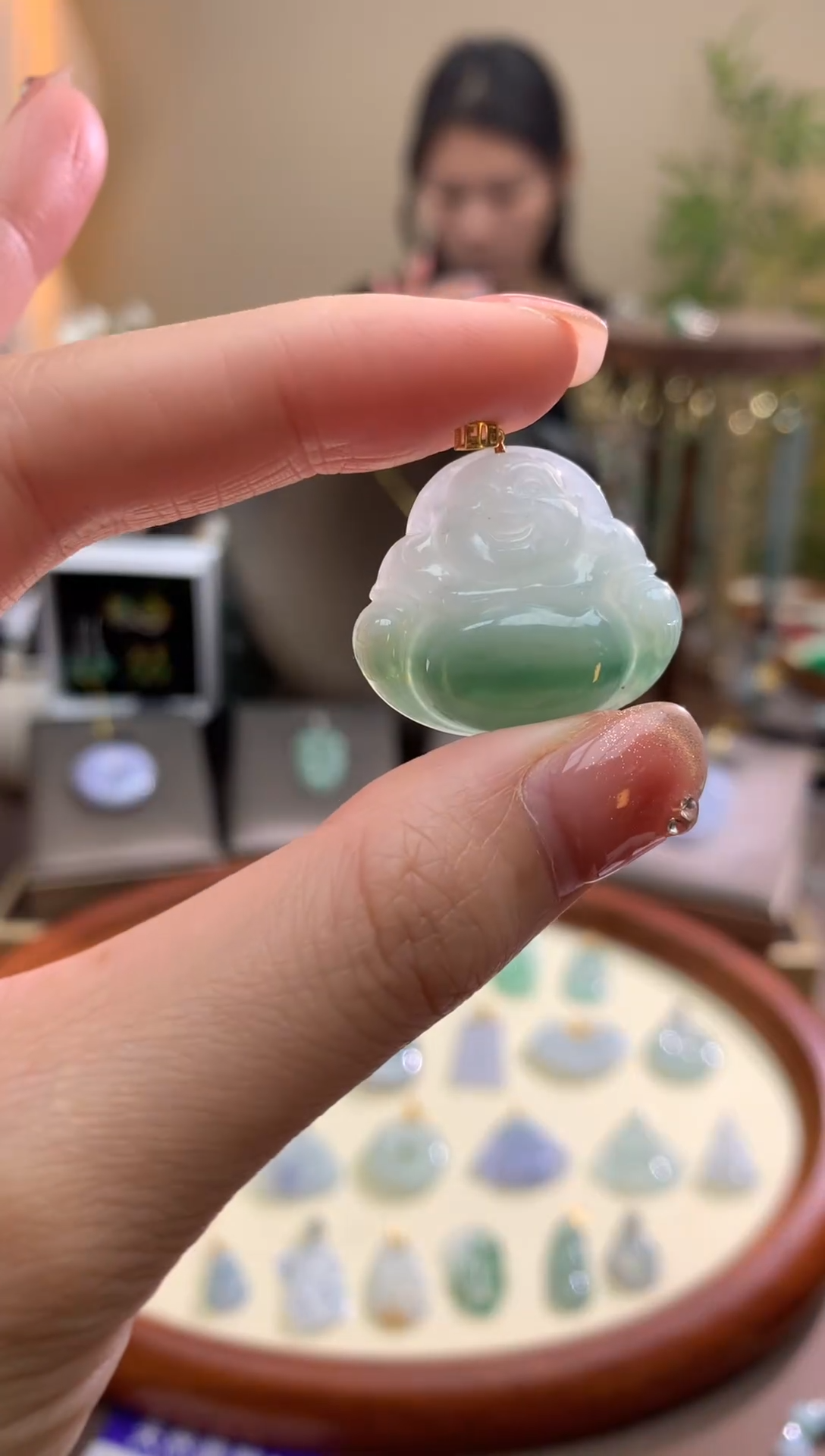 【闪购商品】翡翠颈饰18K金镶嵌佛公