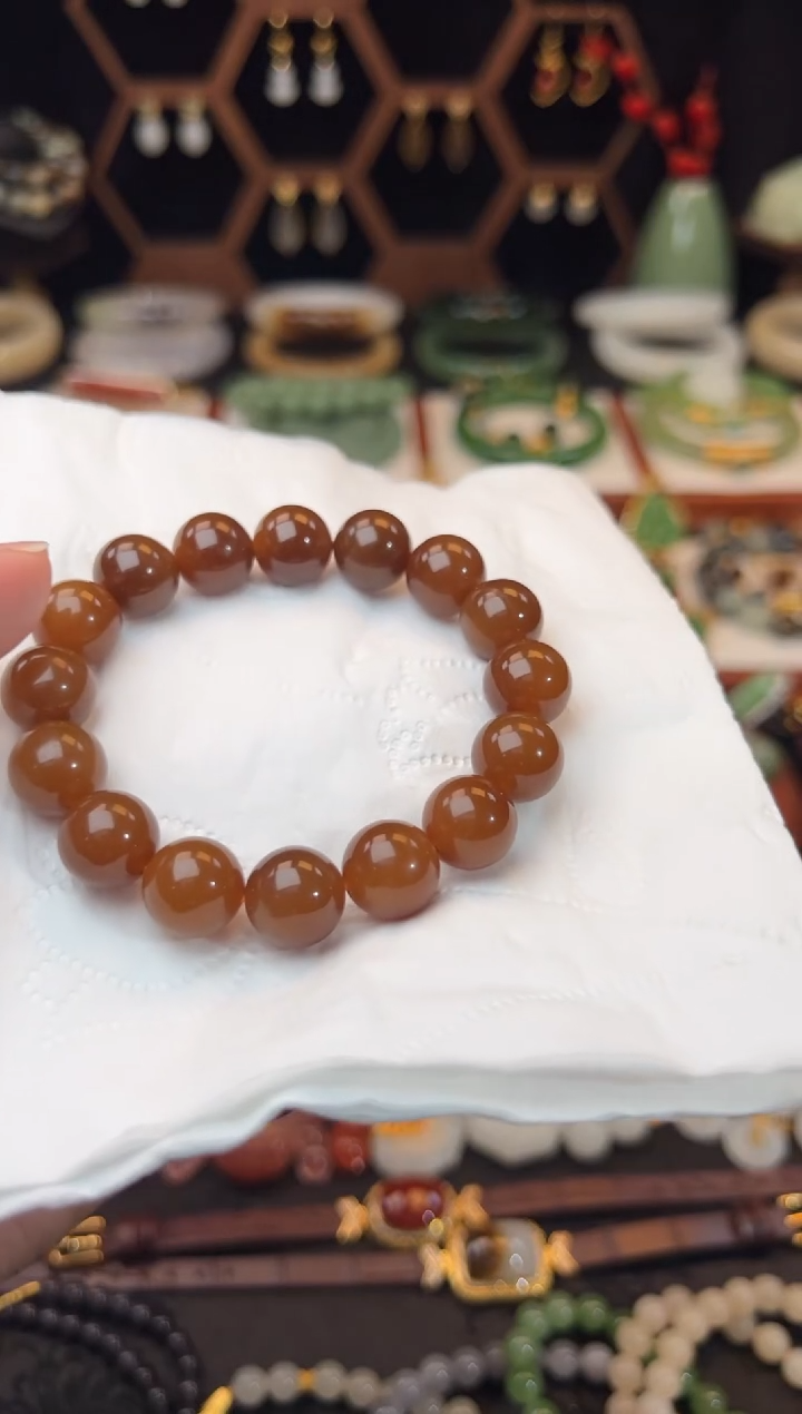 手串未镶嵌和田玉（糖玉）放漏