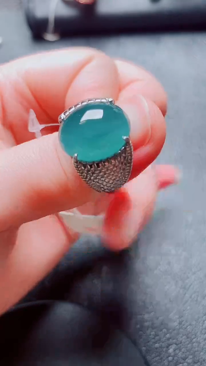 银S925镶嵌戒指翡翠1111