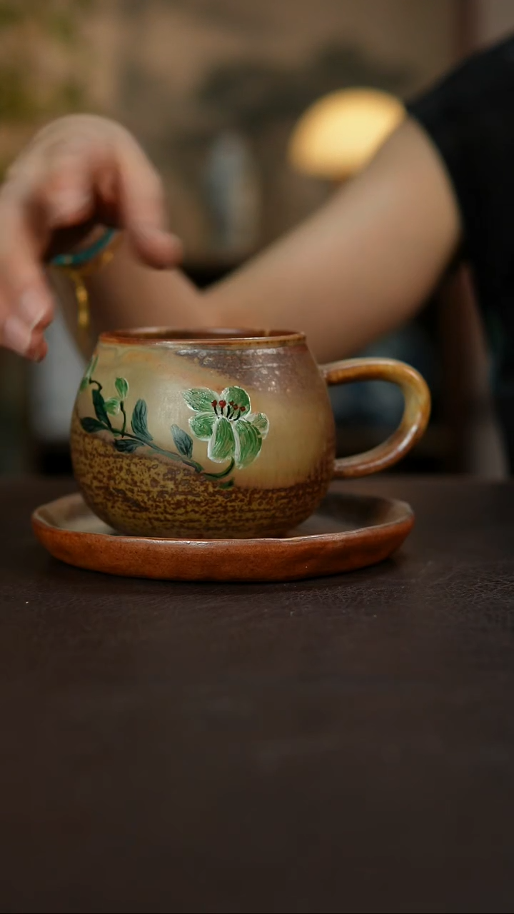 杯景德镇陶瓷杯碗柴烧多人