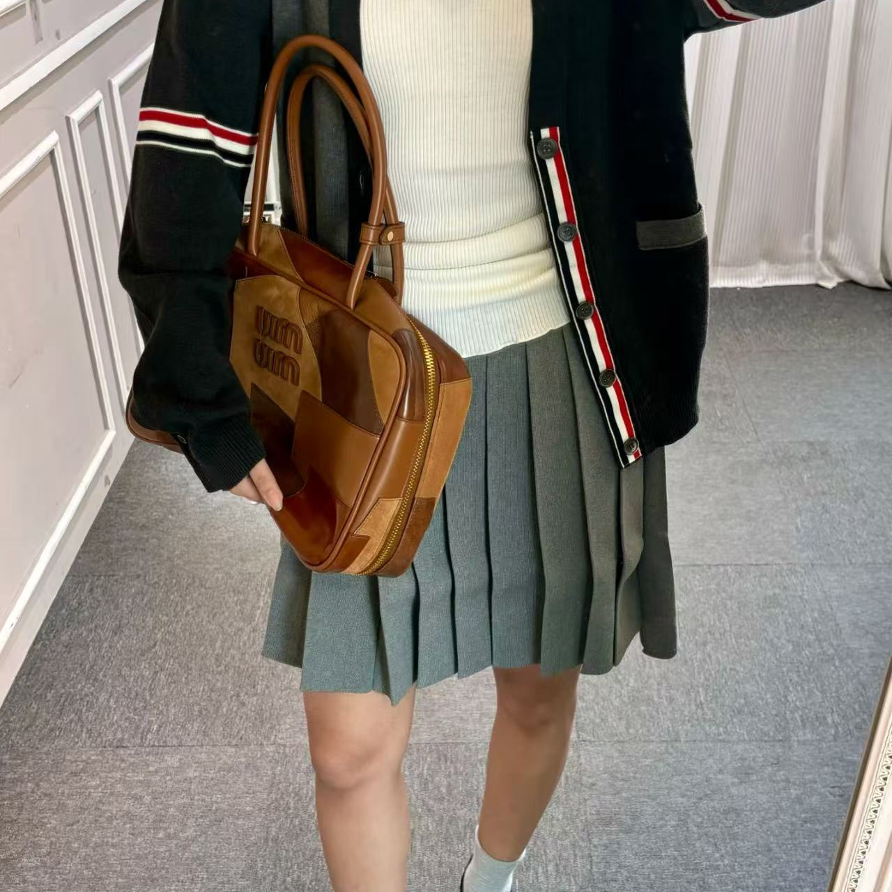 95新 MIU MIU/缪缪 坤球奢选 缪缪拼接保龄球