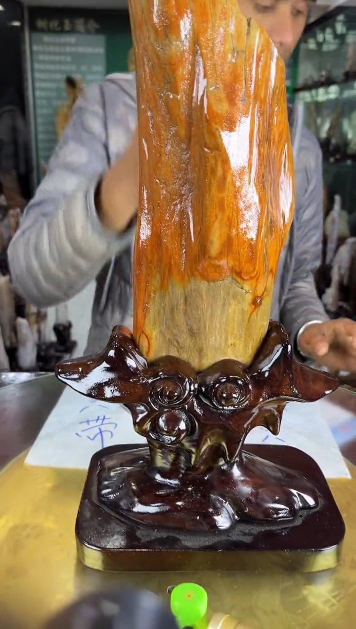 缅甸天然树化玉精品居家摆件