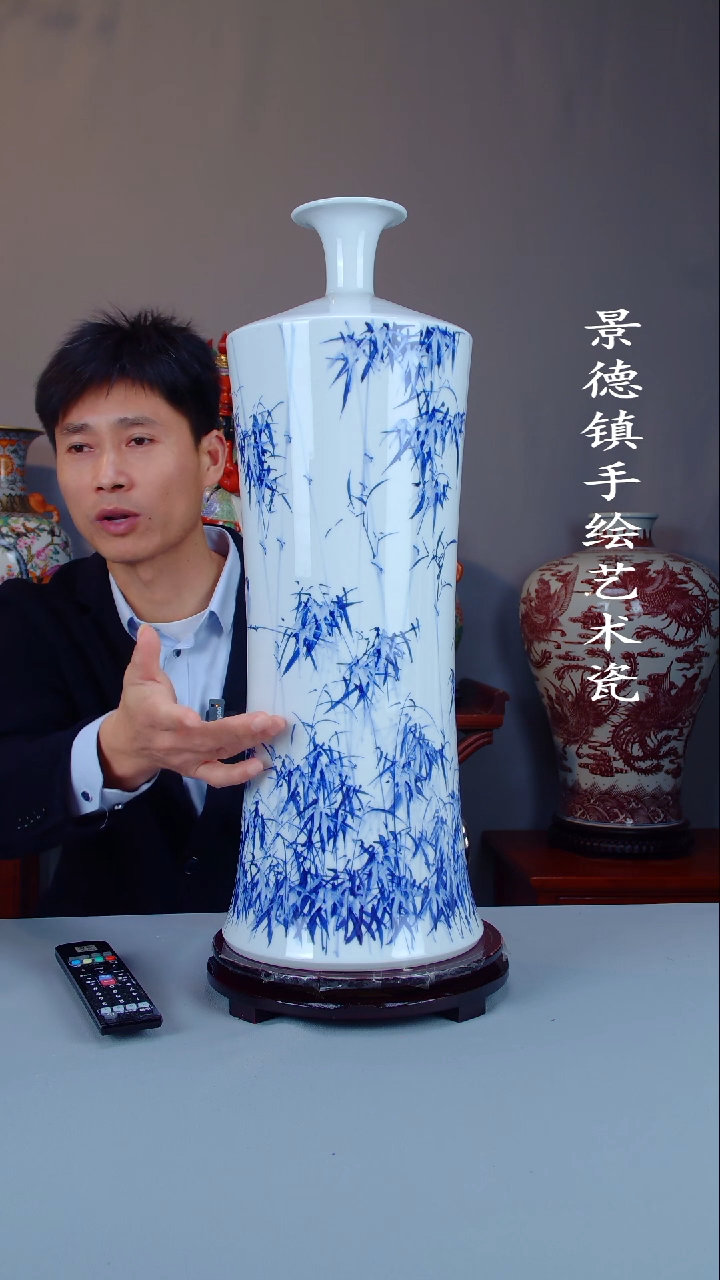 瓶陶景德镇手工手绘陶瓷摆件31