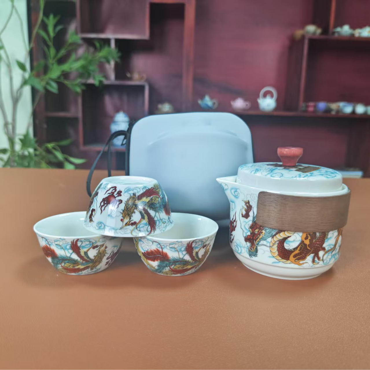 【闪购链接】龙凤旅行套茶具KK0254